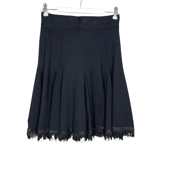 Gemma Kahng Dresses & Skirts - VTG GEMMA KAHNG FIT & FLARE WOOL FRINGE SKIRT